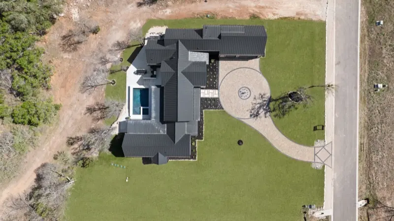 Aerial view of the property
